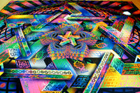UV Active NEON Lycra Tapestry / Backdrop of Hyperdimensional Harmonics