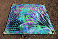 UV Active NEON Canvas Backdrop - Kundalini Rising 142 x 142 cm