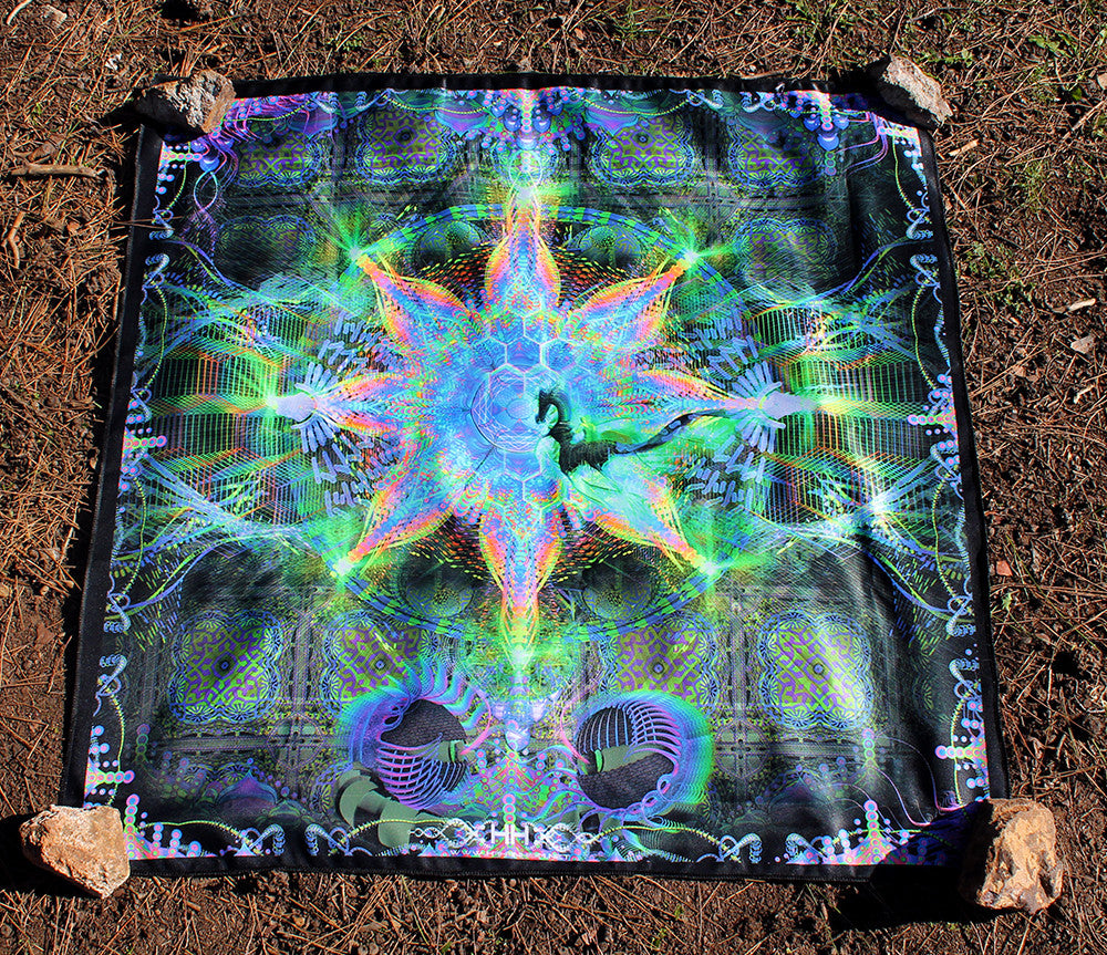 UV Active NEON Canvas Backdrop - Harmalan Fable 75 x 75 cm