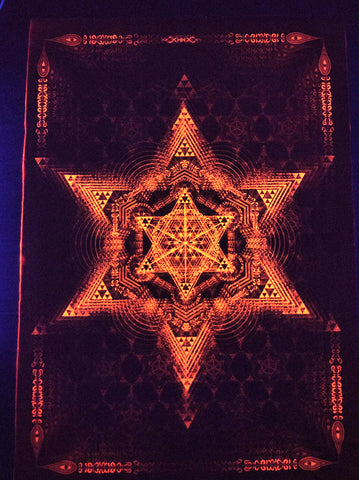 Fluro Neon Lycra Tapestry of "Morningstar" - UV Active!