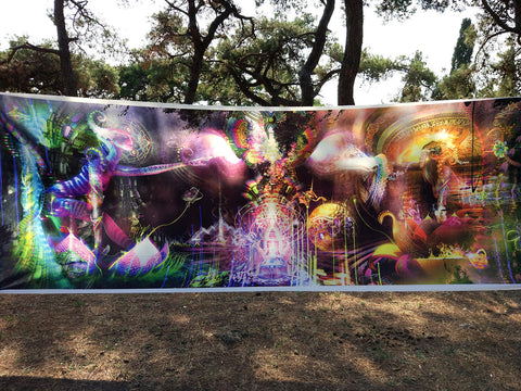 Massive Lycra Tapestry / Backdrop of "Sacred Symbiosis"