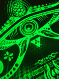 Fluro Neon Lycra Tapestry of "Singular Sight" - UV Active! Lime