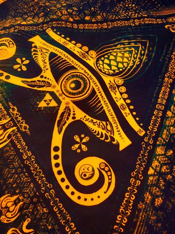 Fluro Neon Lycra Tapestry of "Singular Sight" - UV Active! Orange