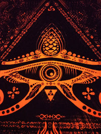Fluro Neon Lycra Tapestry of "Singular Sight" - UV Active! Orange