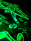 Fluro Neon Lycra Tapestry of "Singular Sight" - UV Active! Lime