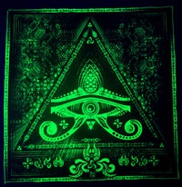 Fluro Neon Lycra Tapestry of "Singular Sight" - UV Active! Lime