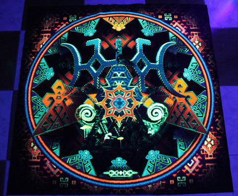 Neon UV Active Lycra Tapestry / Backdrop of Tengri