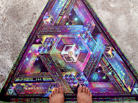 Triangular Lycra Tapestry / Backdrop of Trinary Transcendence