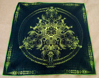 Fluro Neon Lycra Tapestry of "Triton's Compass" - UV Active - Lime