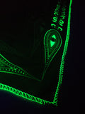 Fluro Neon Lycra Tapestry of "Triton's Compass" - UV Active - Lime