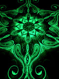 Fluro Neon Lycra Tapestry of "Vajra Mandala" - UV Active - Lime