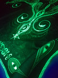 Fluro Neon Lycra Tapestry of "Vajra Mandala" - UV Active - Lime