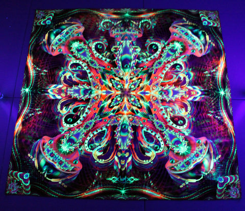 UV Active NEON Lycra Tapestry / Backdrop - Venusian Cross