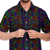 Prismatic Overlay Button Down Shirt