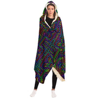 Prismatic Overlay Hooded Blanket