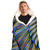 Phonetic Vortex Hooded Blanket