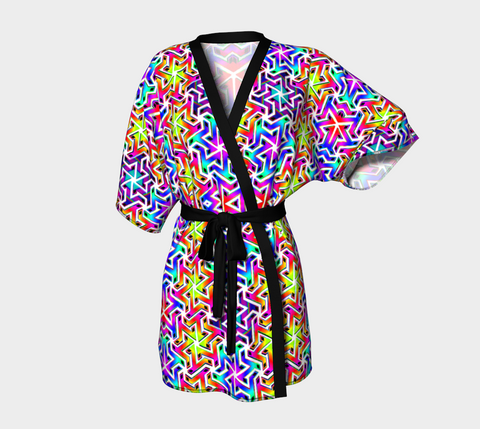 Tessellated Matrix Kimono Robe