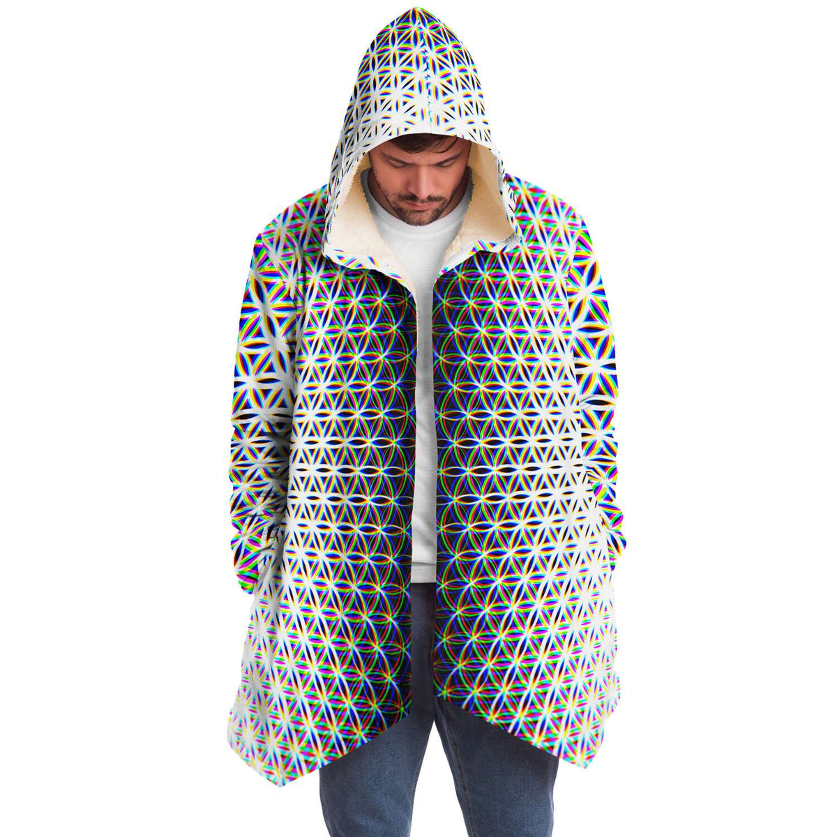 Chromatic Flower Micro Fleece Hood