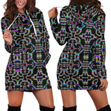 Prismatic Grid Women's Hoodie Dress